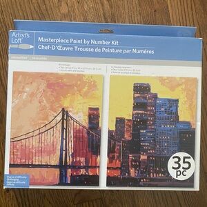 Artist's Loft Masterpiece Paint by Number Kit - City Sunset (Blue, Yellow, Pink)